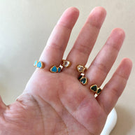 Crystals Hearts Colorful Rings