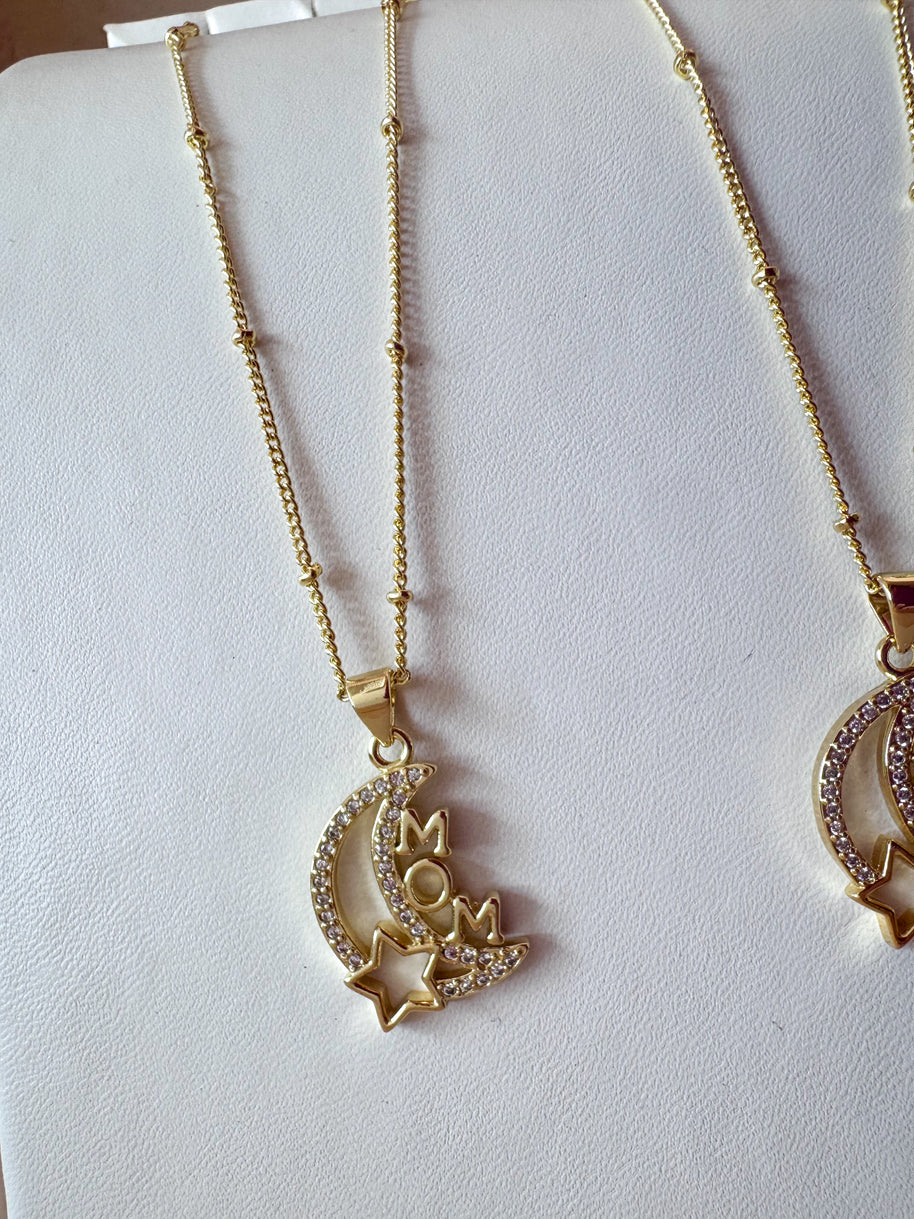 Mom Star & Moon Shape Necklace
