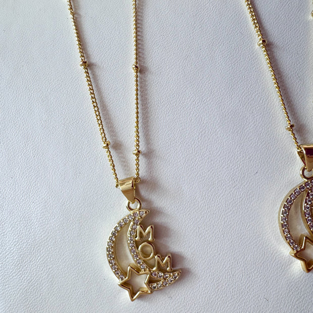 Mom Star & Moon Shape Necklace