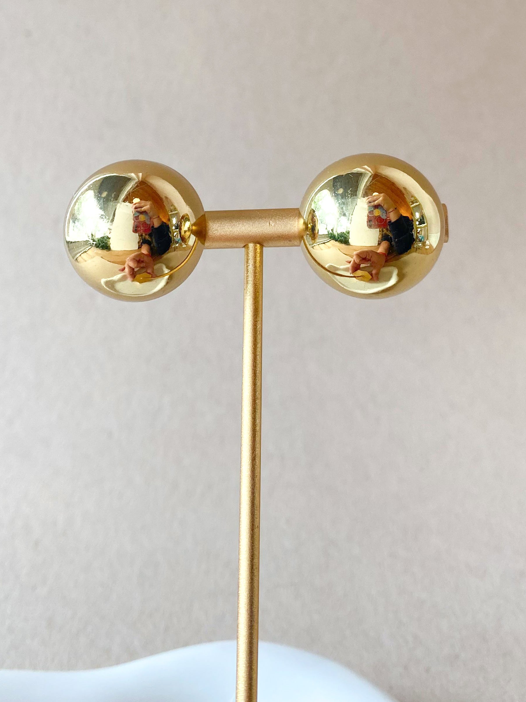 Golden Steel Circular Big Earrings