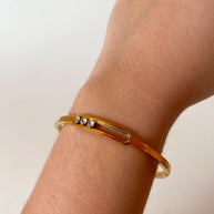 Golden Thin Bangle Move Steel Bracelet