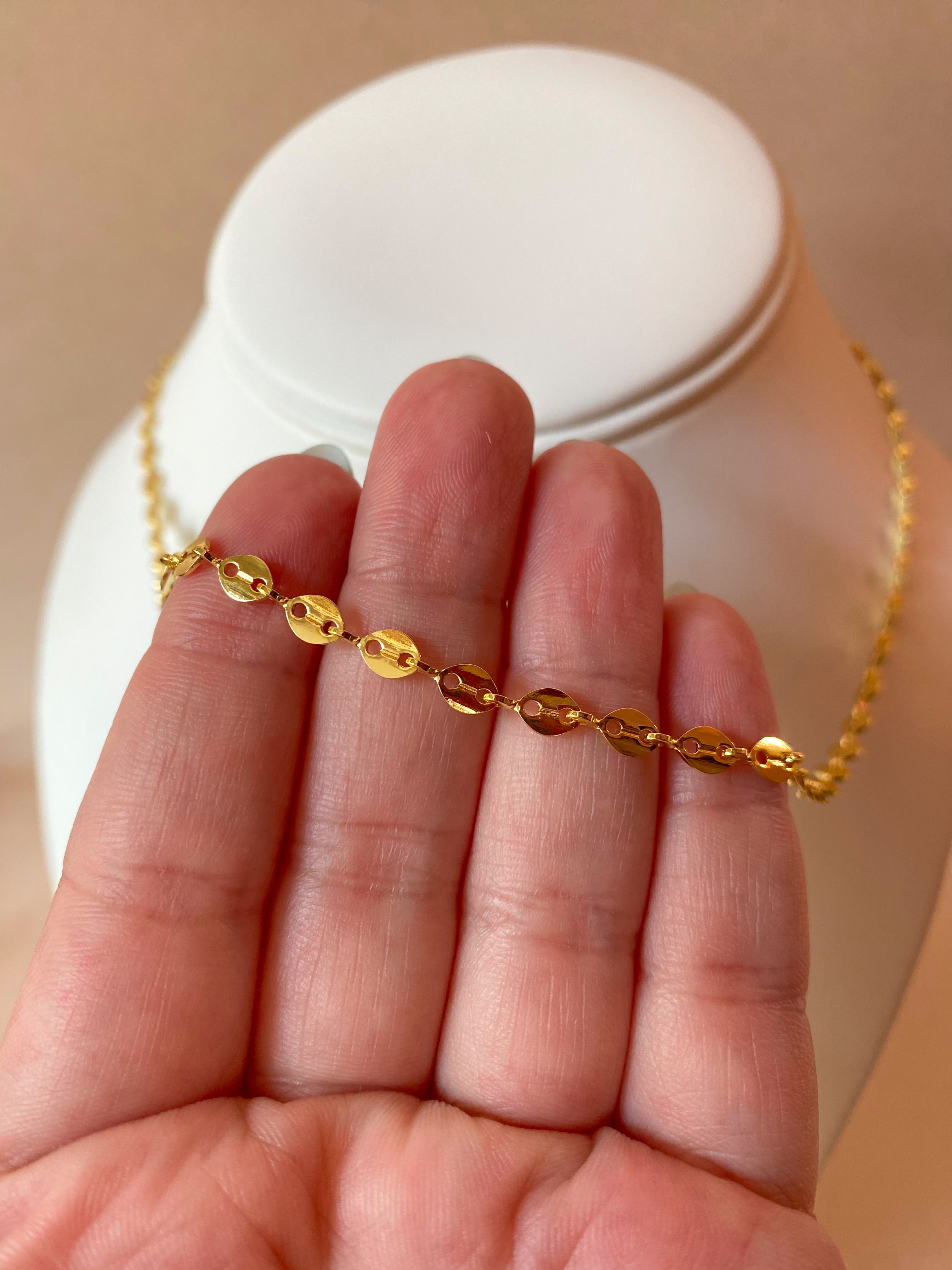 Little Flat Coffee Grain Necklace