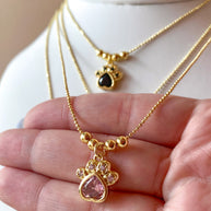 4 Different Multicolor Adjustable Dog Paw Necklaces