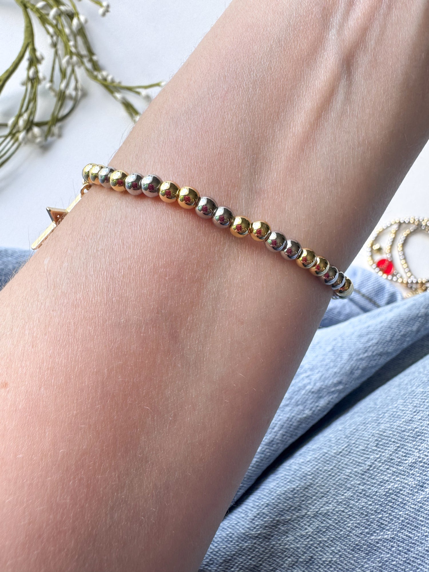 Big Star ⭐️ & Black Heart 🖤 Elastic Bracelet