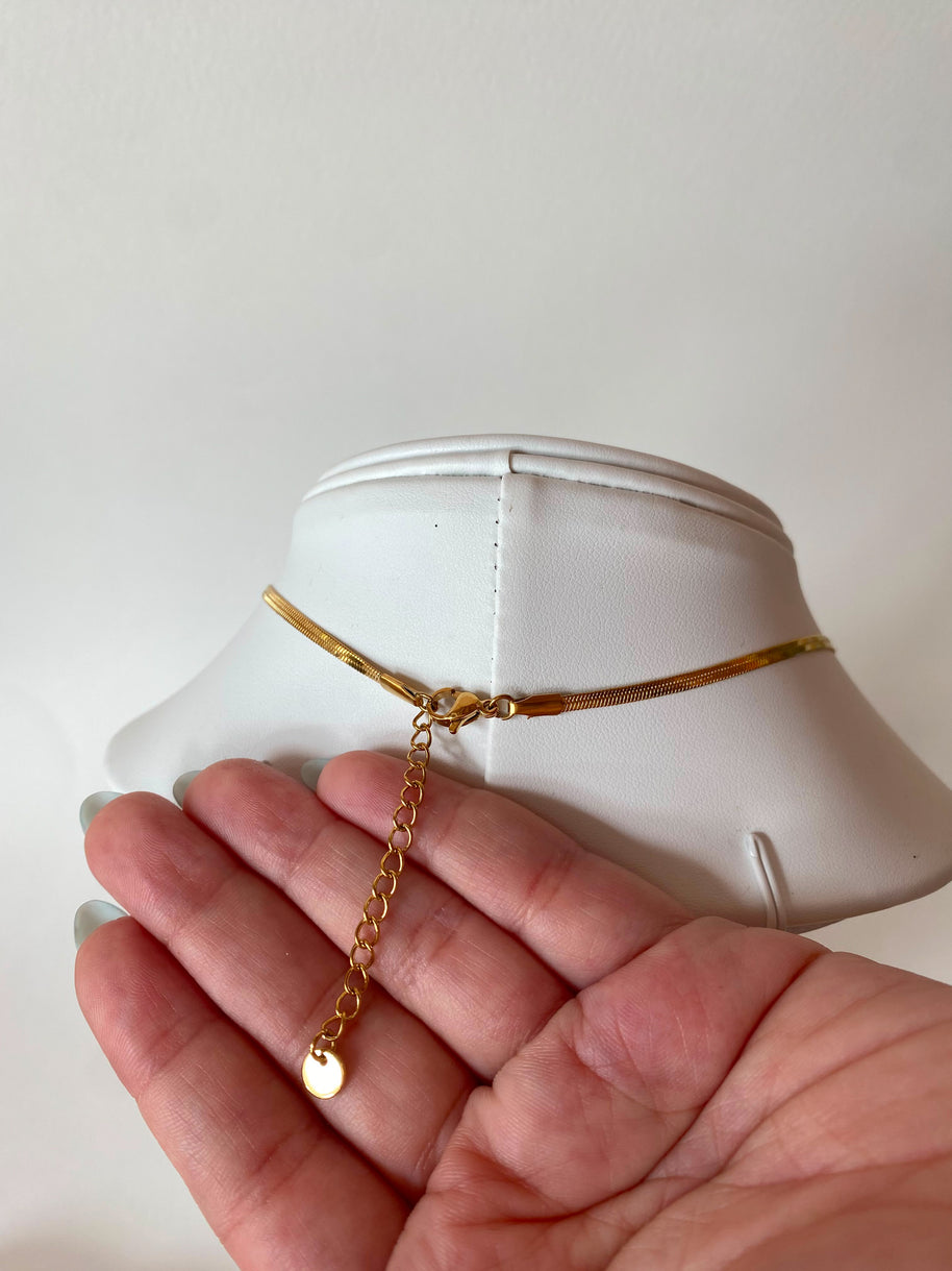 Snake Chain Golden Steel Cross Necklace