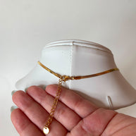 Snake Chain Golden Steel Cross Necklace