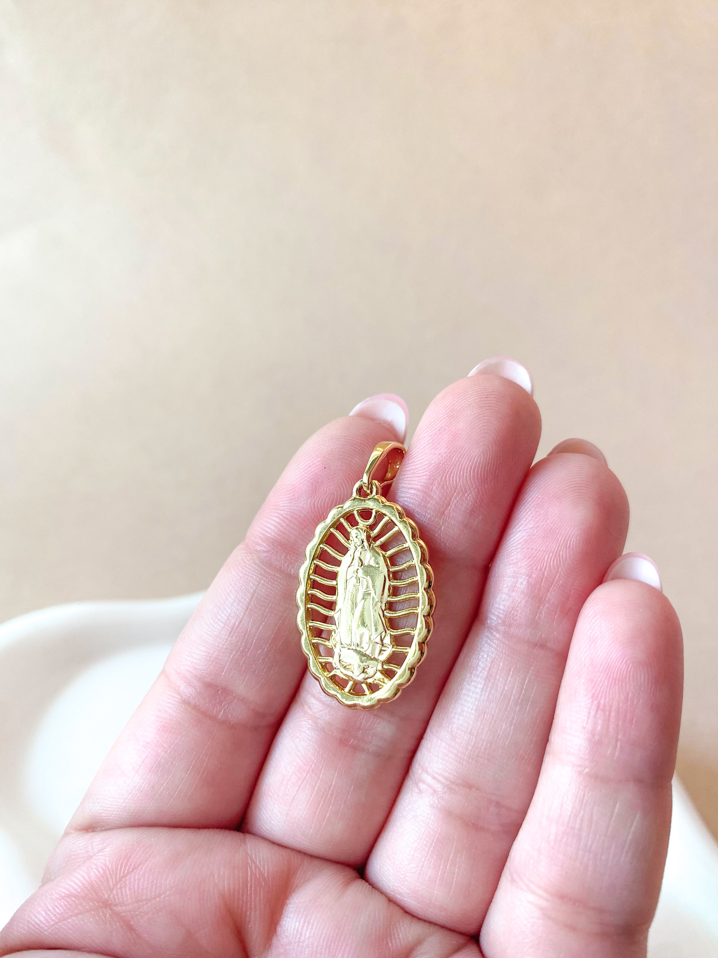 Big Guadalupe Medal Golden Charm