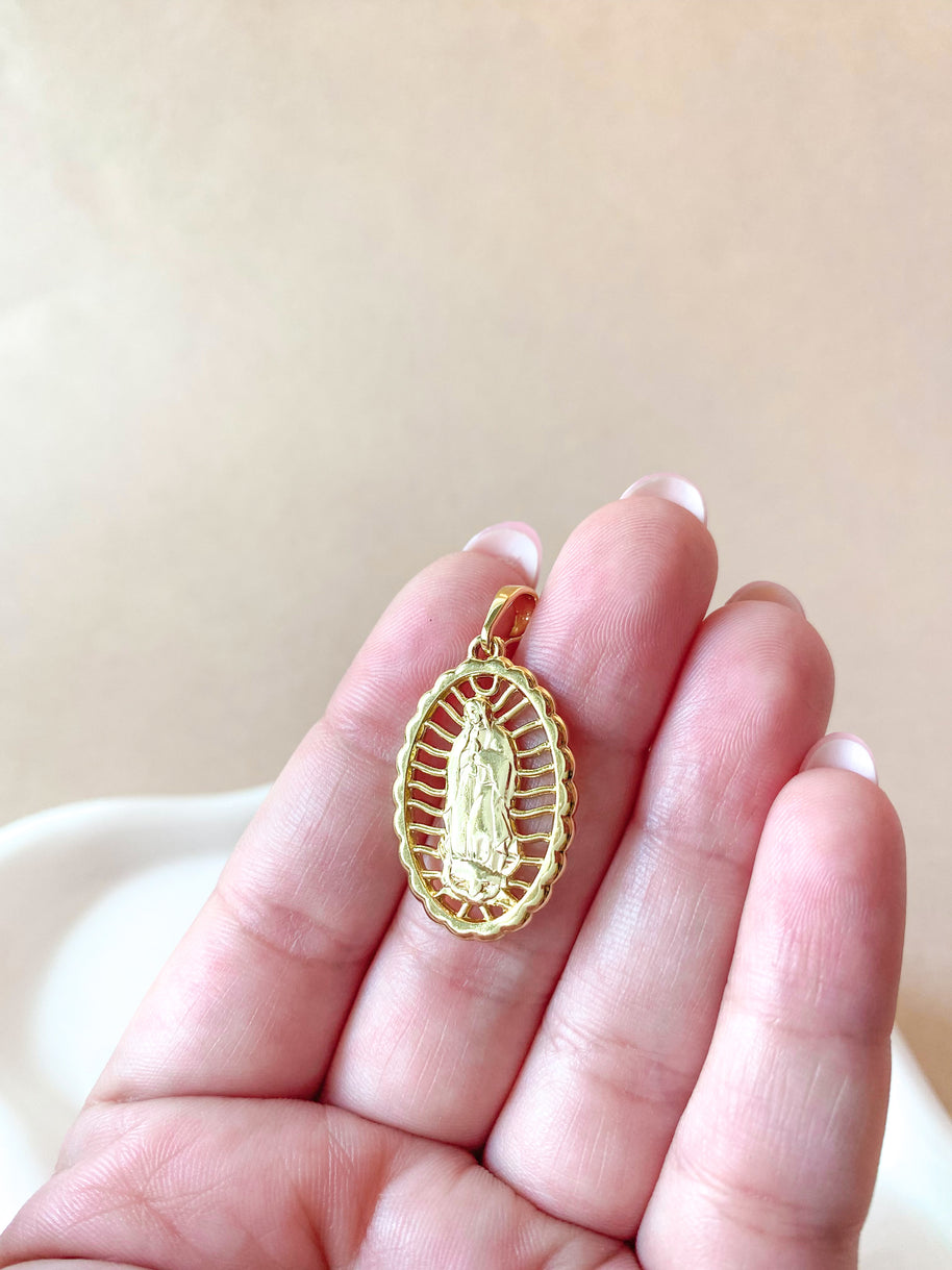 Big Guadalupe Medal Golden Charm