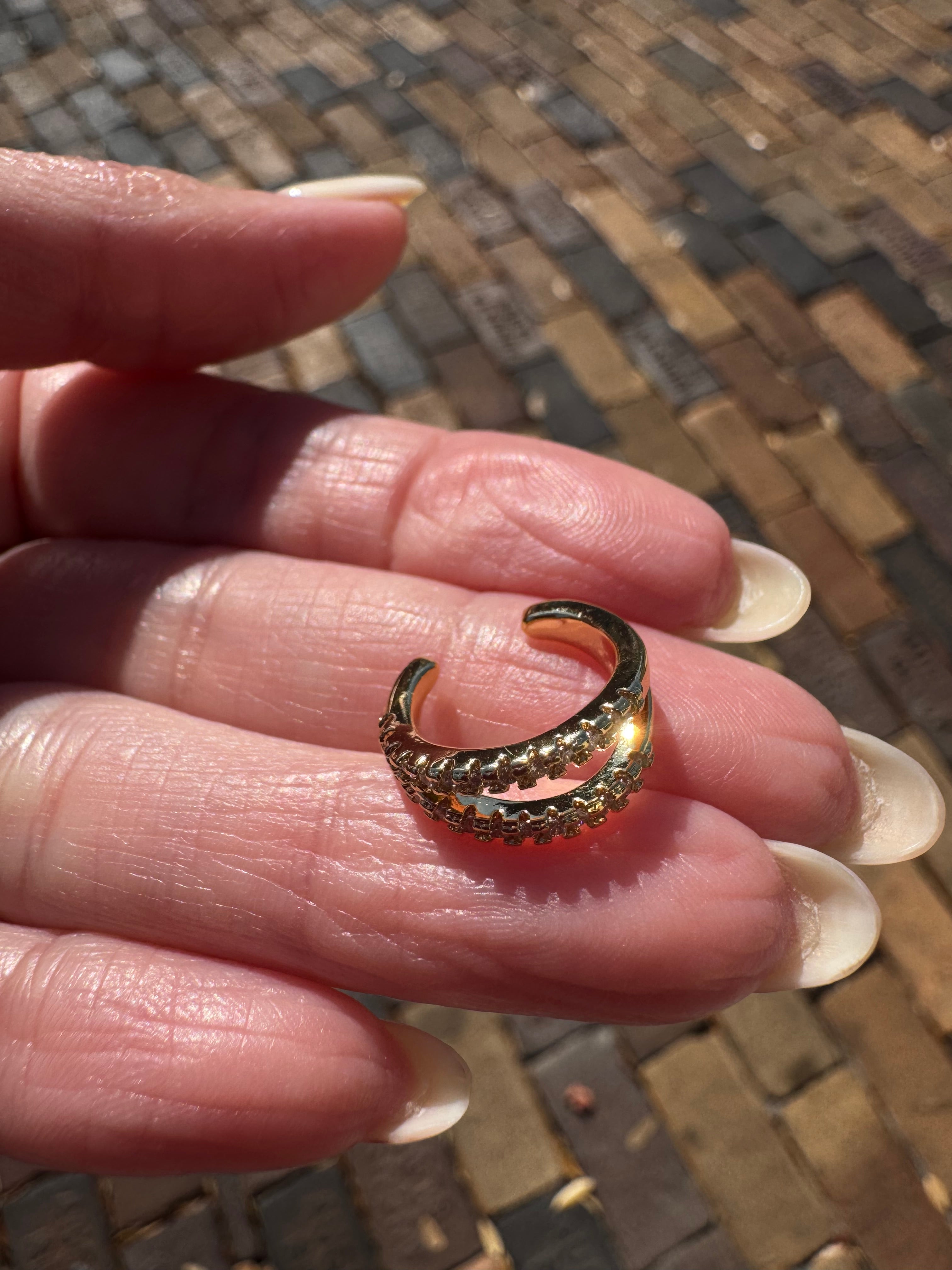 2 Layers Zircon Style Ear Cuff