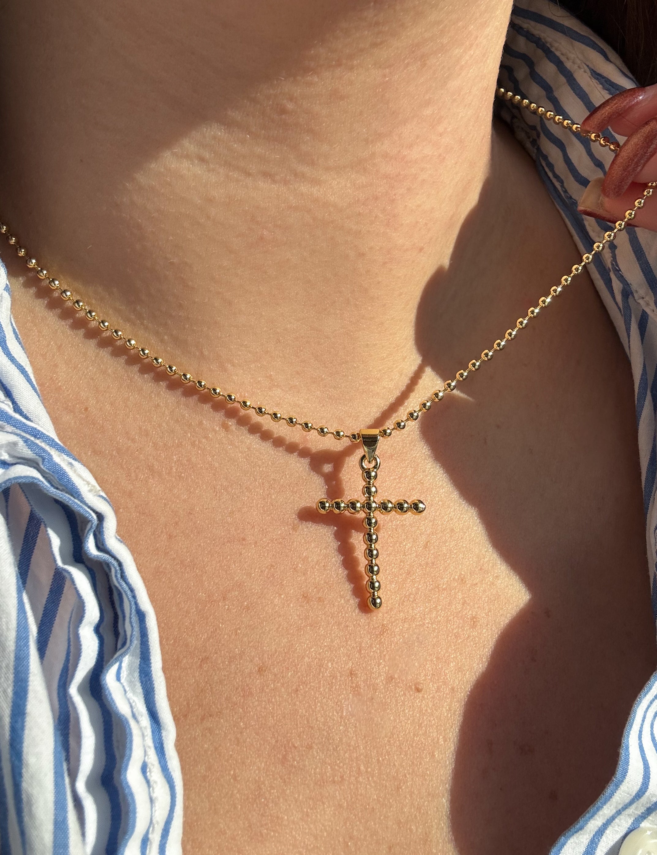 Golden Balin Cross Necklace