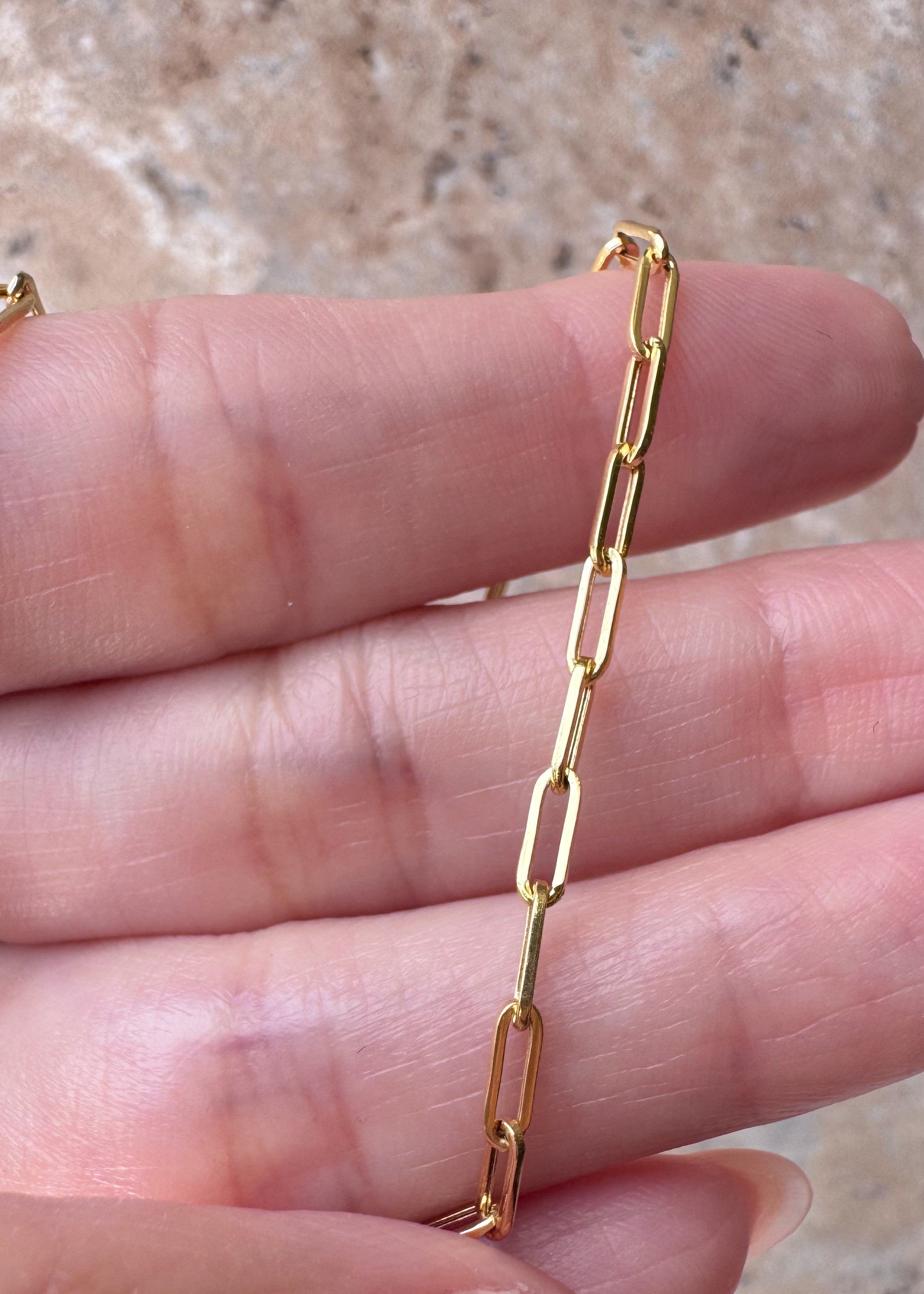 Paper Click Chain 18k Solid Italian Necklace
