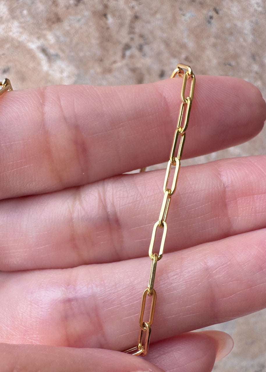 Paper Click Chain 18k Solid Italian Necklace