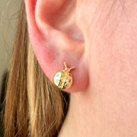 Golden Crystal Ladybug Earrings