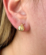 Load image into Gallery viewer, Aretes Golden Ladybug

