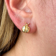 Golden Crystal Ladybug Earrings