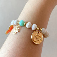 Hamsa, Pink Heart and Relax Spiritual Charms Bracelet