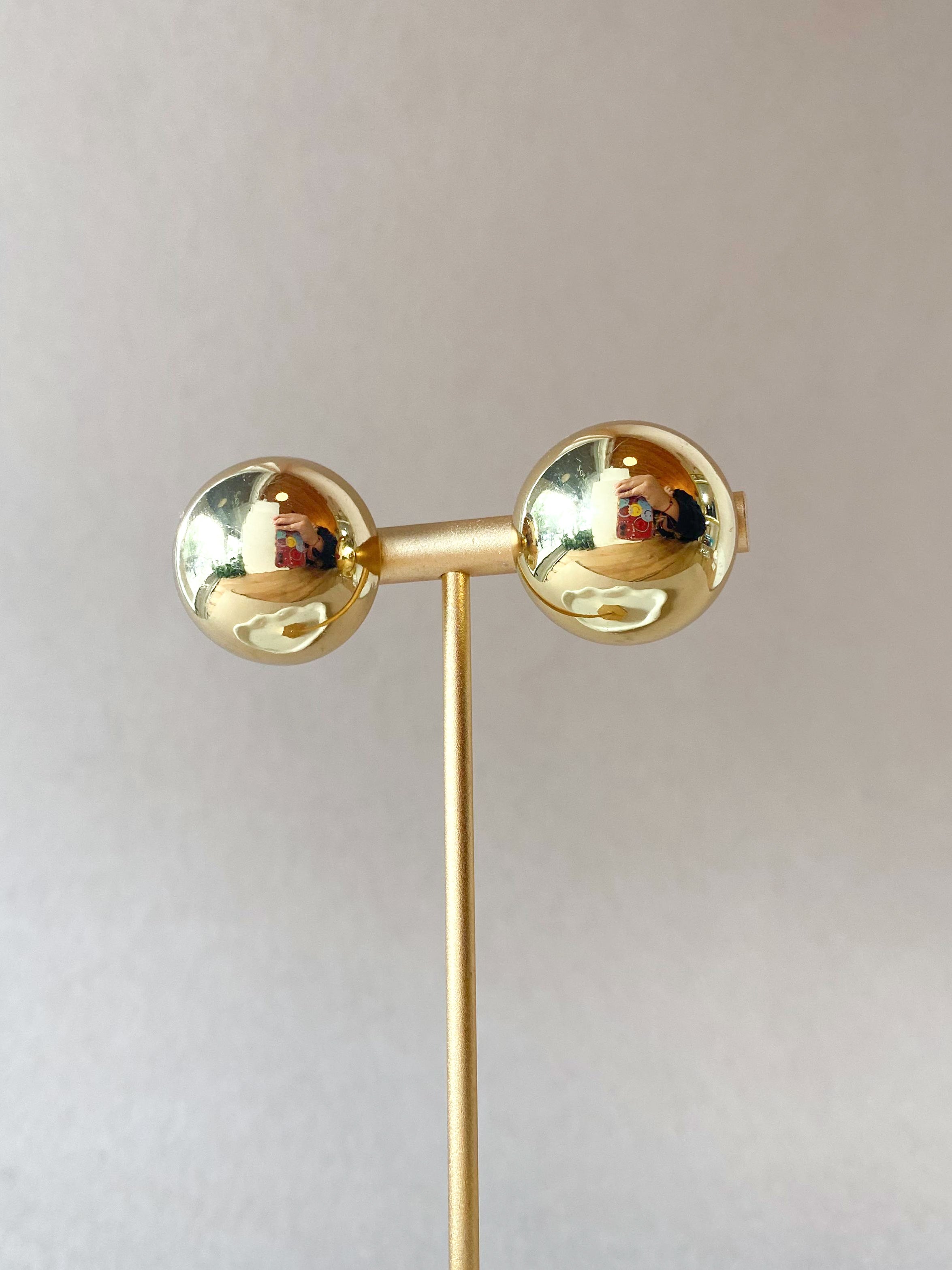 Golden Steel Circular Big Earrings