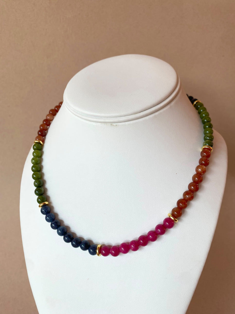 Dark Multicolor Beads Necklace