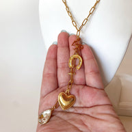 Love Multicharm PaperClip Steel Necklace