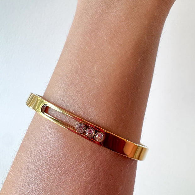 Bangle Move Thick Golden Steel Bracelet