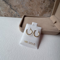Mini Wave Hoops 14K Solid Gold Earrings