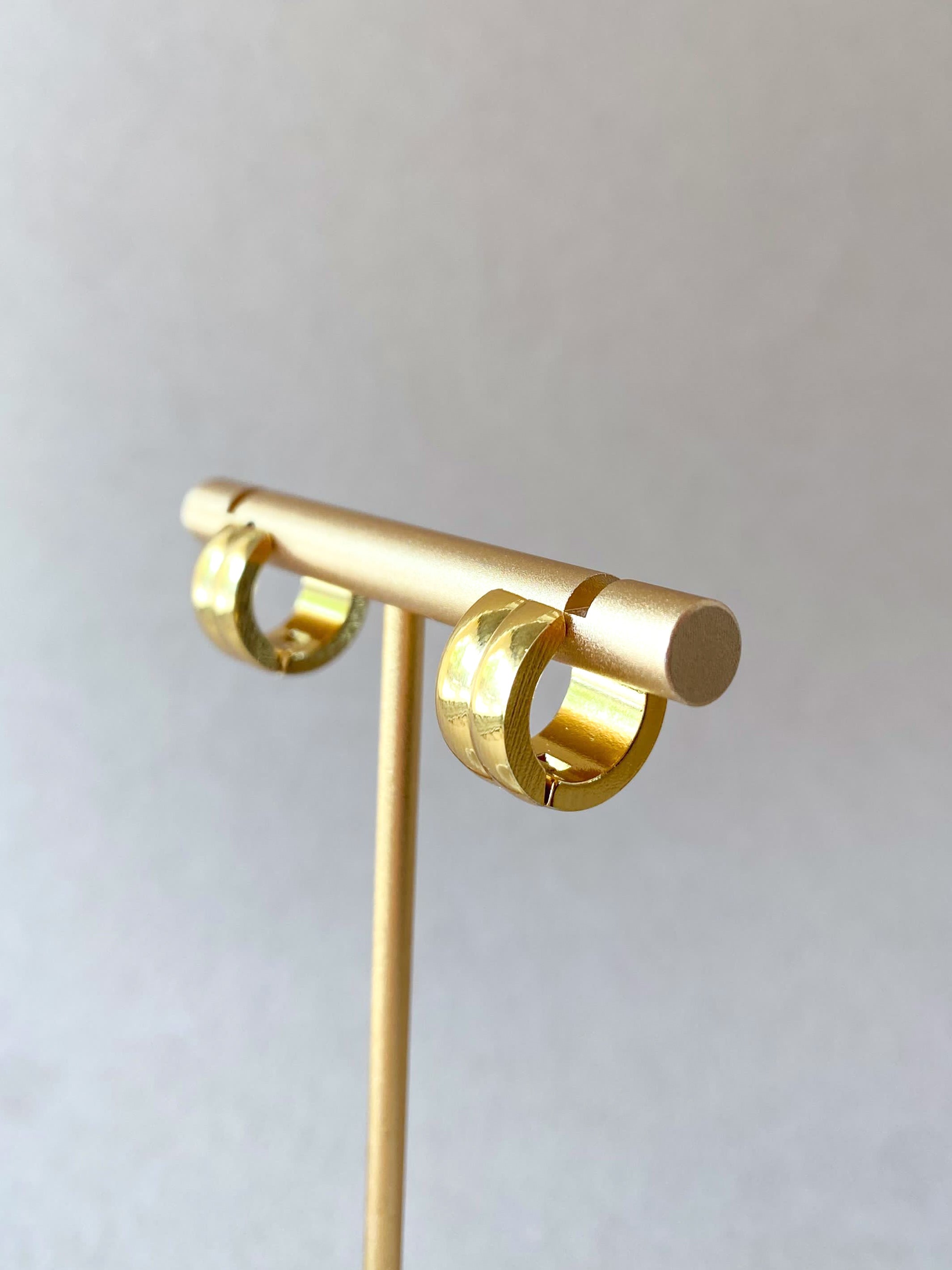 Golden Steel 2 Lines Hoops