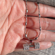 Cadena Silver Gym Charm