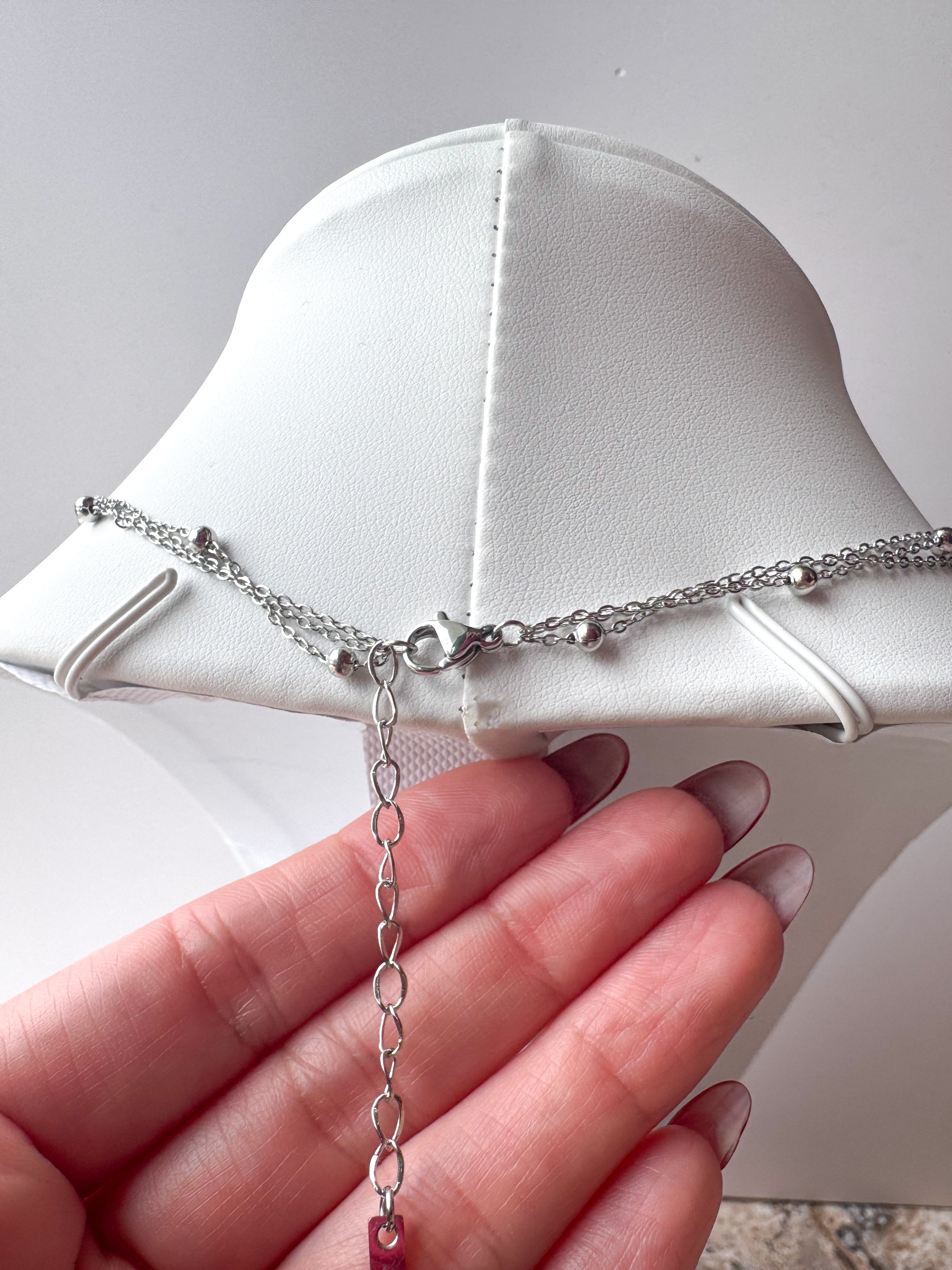 3 Layer Silver Cross Necklace