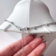 3 Layer Silver Cross Necklace