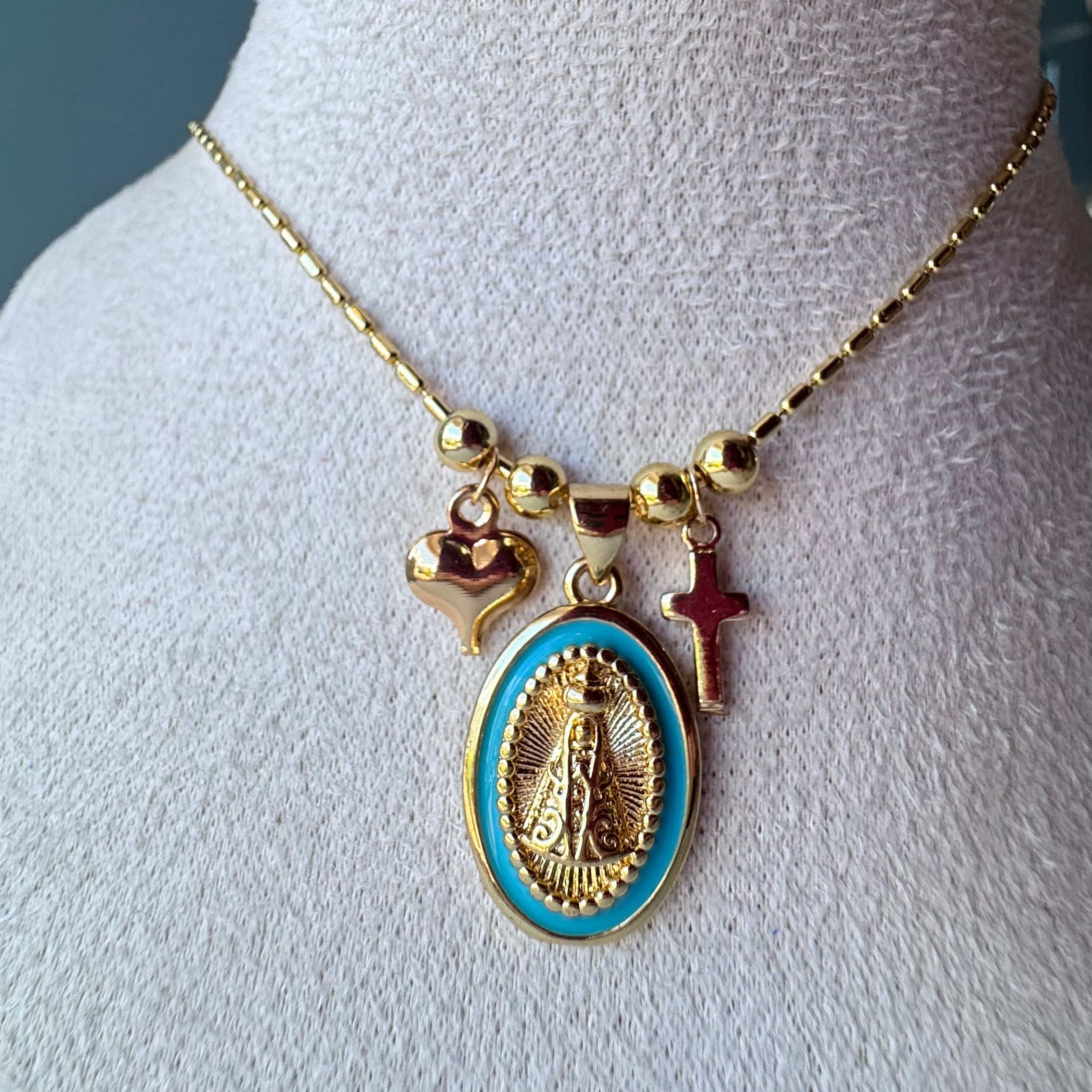 Virgin of the Valley LOVE in Turquoise Necklace