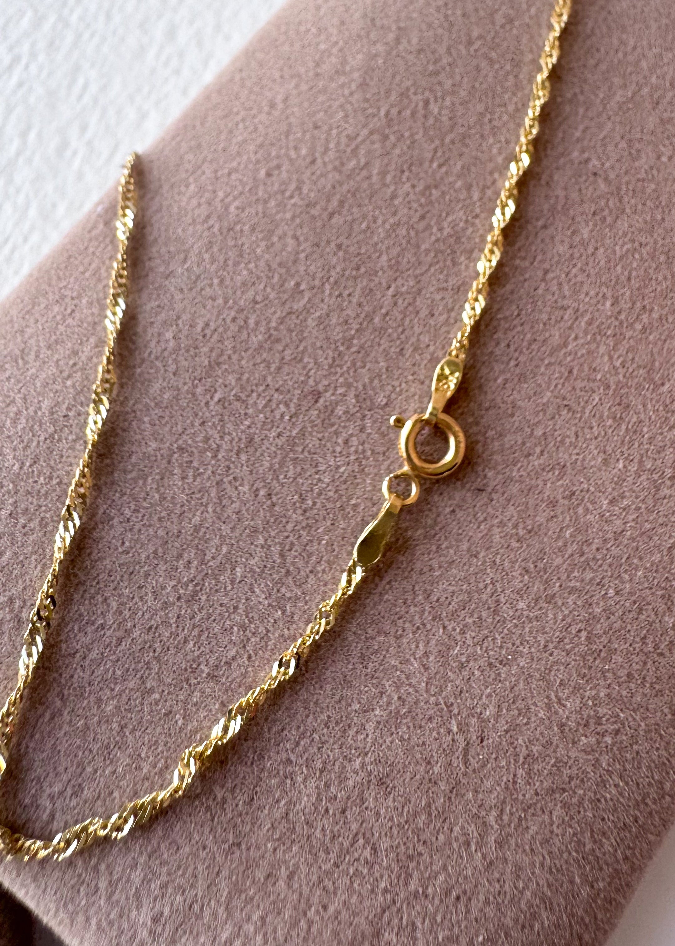 Singapure Chain 18k Solid Gold Necklace