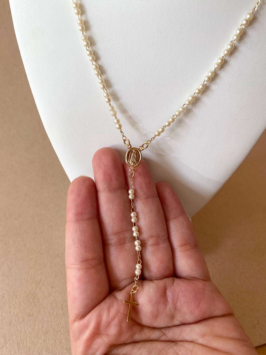 Guadalupe Virgin Pearls Rosary