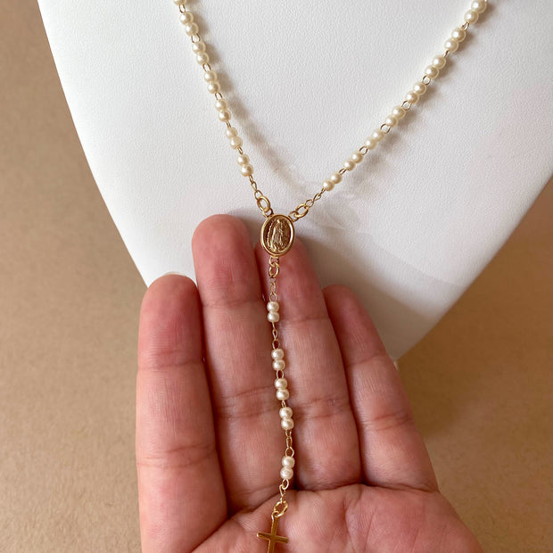 Guadalupe Virgin Pearls Rosary