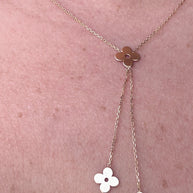 Flowers Chain 18K Solid Italian Gold Necklace