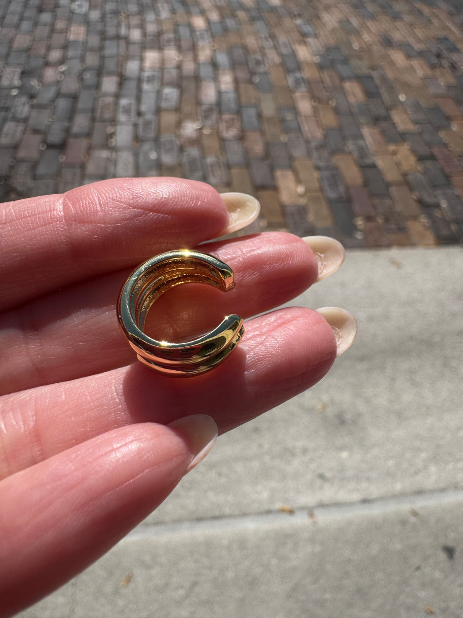 2 Layers Golden Ear Cuff