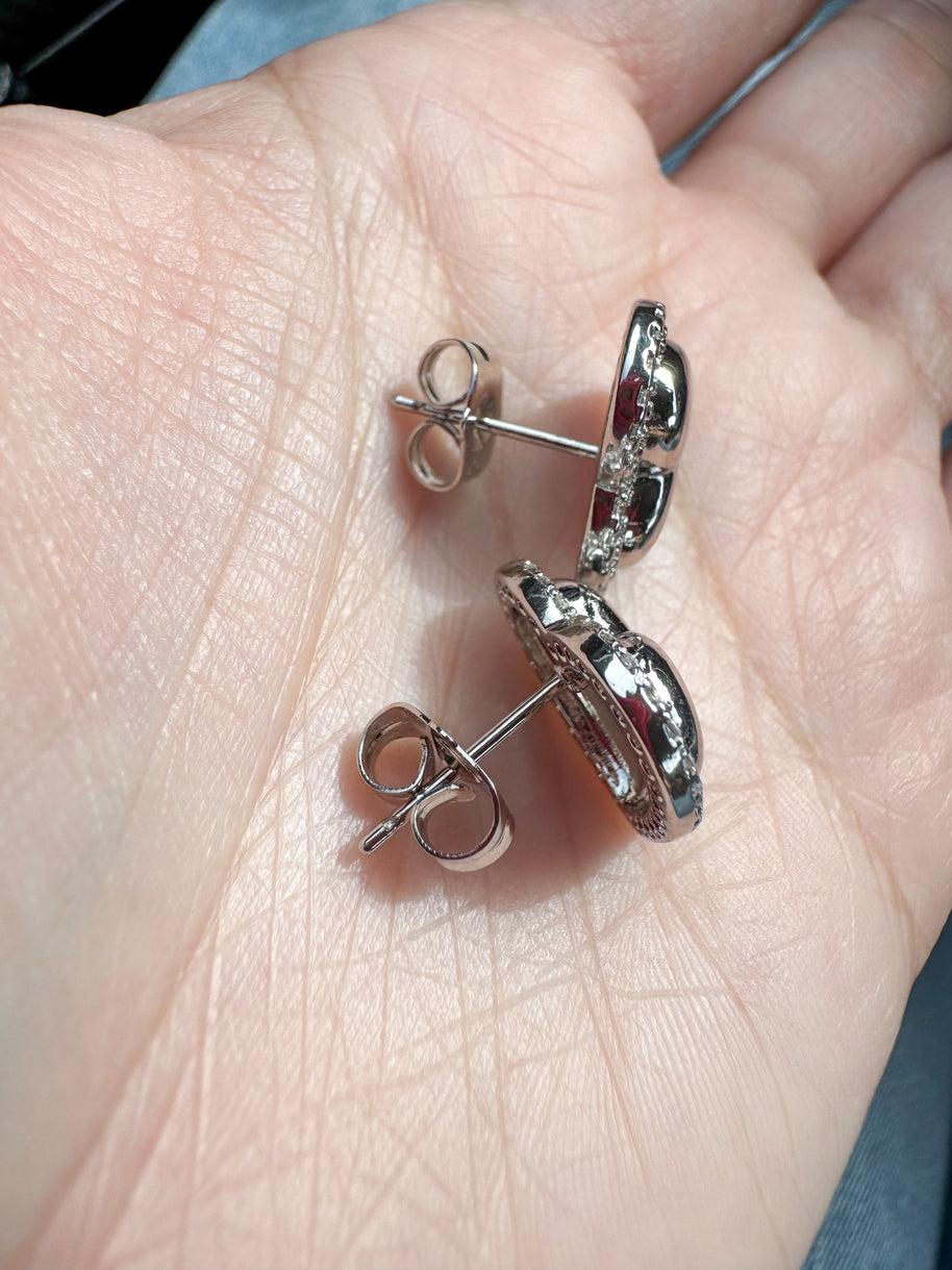Aretes Corazon Silver Cristales