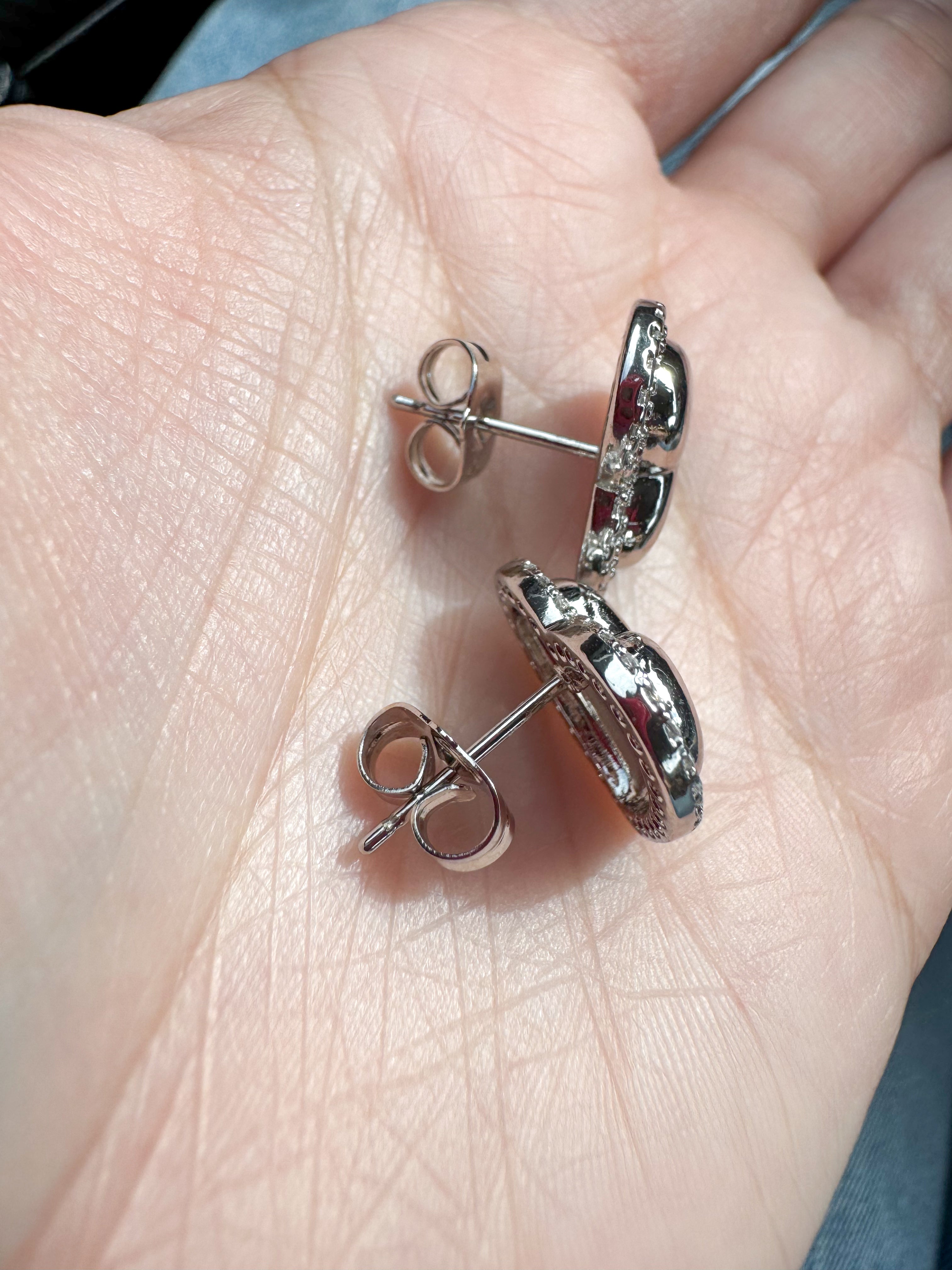 Aretes Corazon Silver Cristales