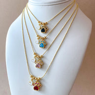4 Different Multicolor Style of Dog Paw and Heart Necklace