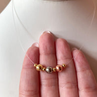 Little and Medium Balls 3 Gold Ghost Necklace
