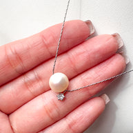 Pearl & Crystal Silver Necklace