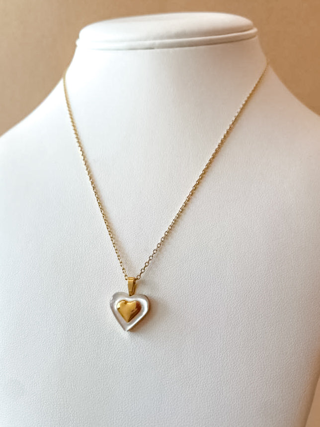 Heart chain, sweetheart and gold