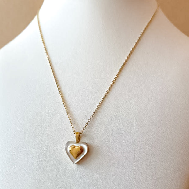 Heart chain, sweetheart and gold