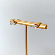 Golden Zircon Circular Steel Necklace or Earrings
