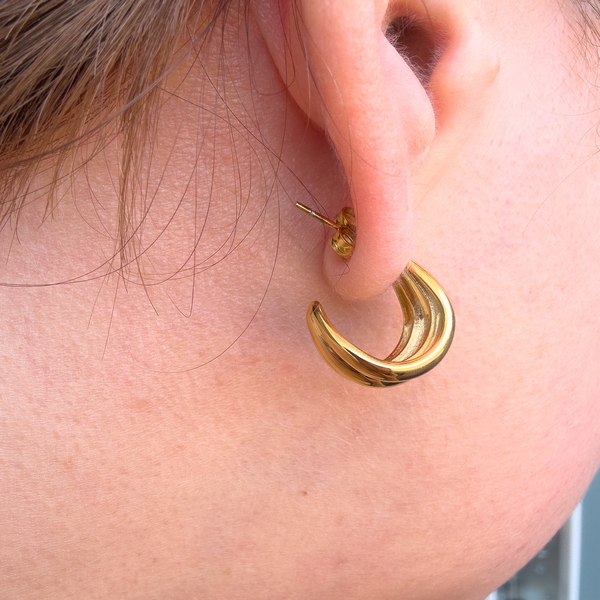Chunky Triple Hoop Earrings