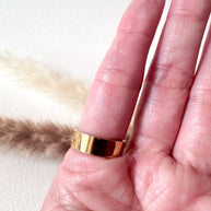 Textured Pave Shiny Golden Steel Ring