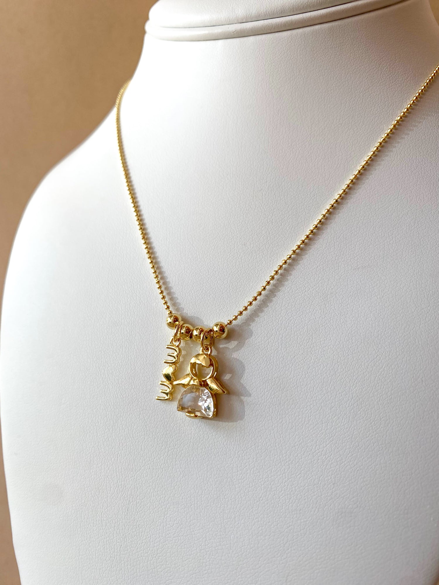 Clear Angel 👼🏼 & Mom Style Adjustable Necklace