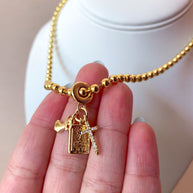 Bible, Angel and Cross 3 Charms in 1 Necklace