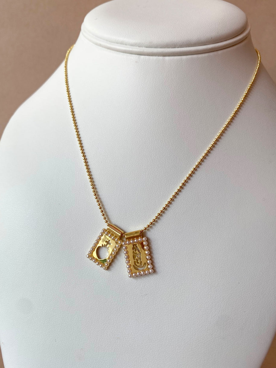 Little Scapular Heart of Jesus and Chinita Virgin Necklace