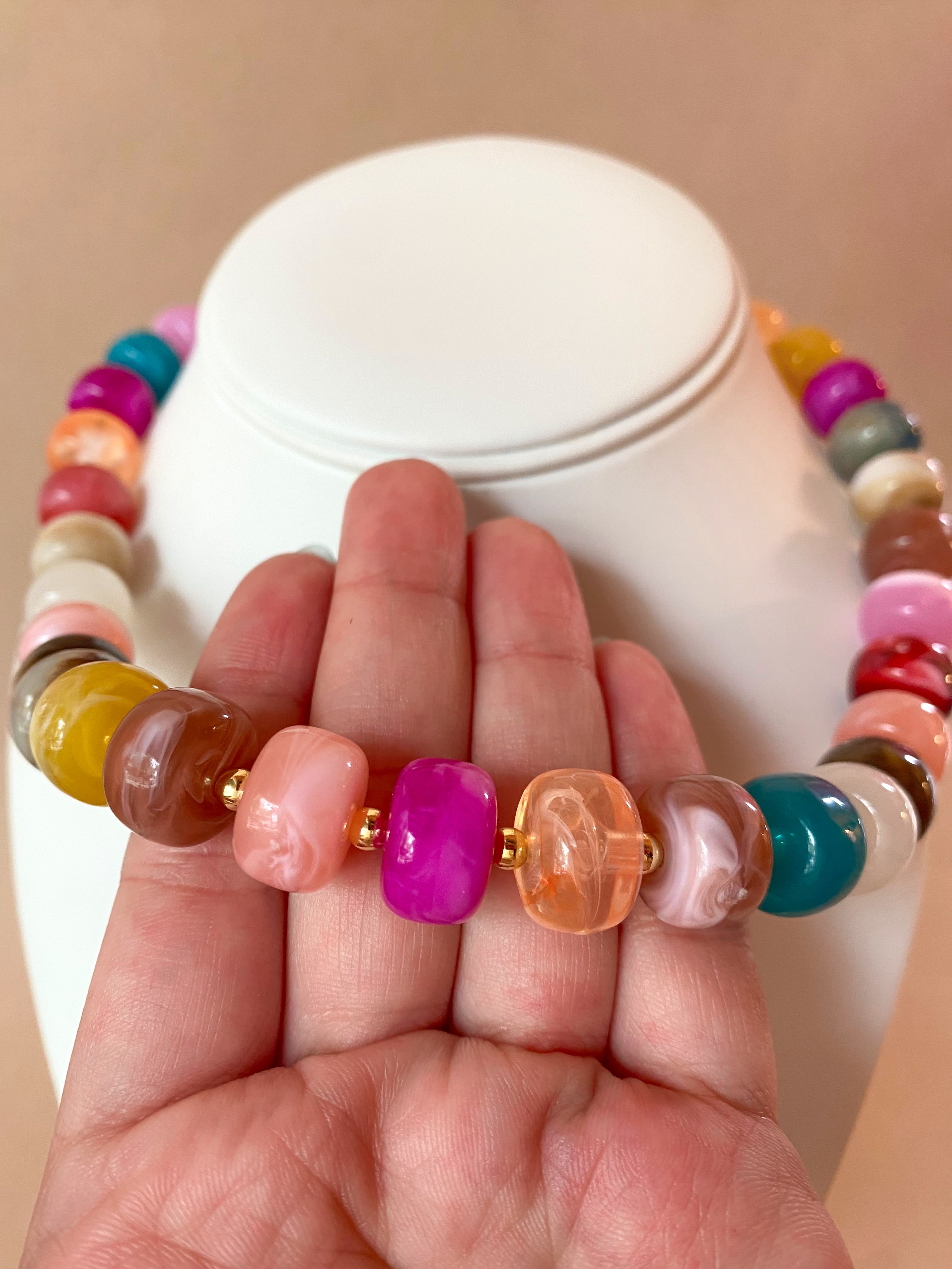 Big Multicolor Beads Pattern Necklace