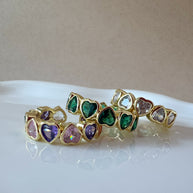 Crystals Hearts Colorful Rings